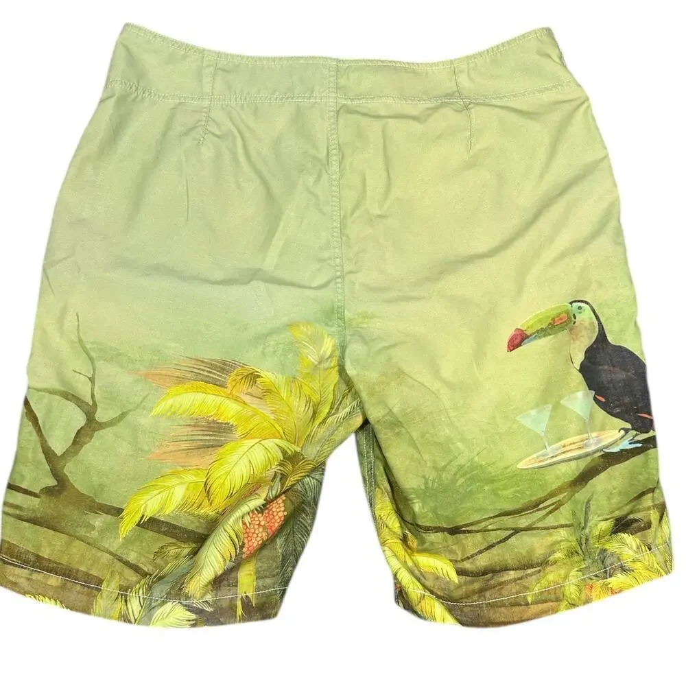 Tommy Bahama Relax Green Toucan Swim Trunks Size 38